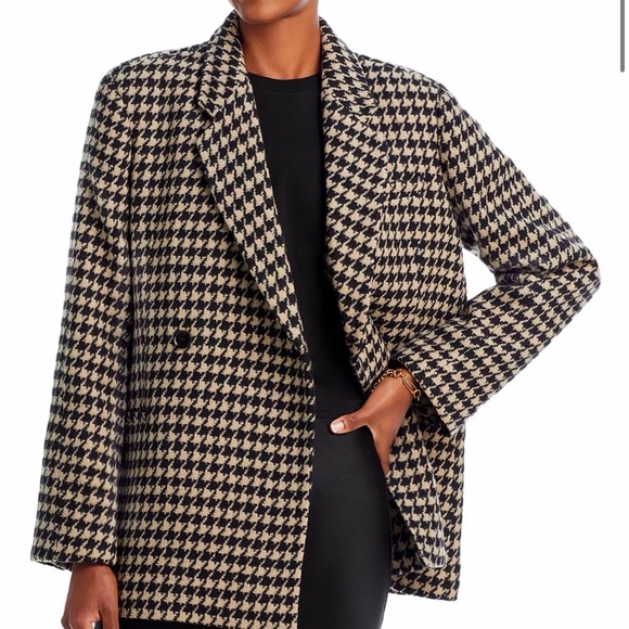 Anine Bing ‘Kaia’ Houndstooth Blazer - Black and Tan - Picture 6 of 6